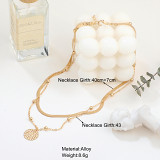 Simple malleolar stria bead design sweater chain double layer pendant necklace