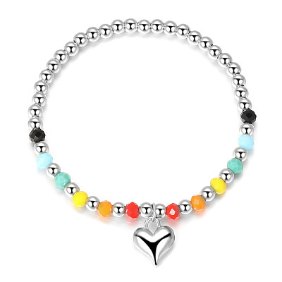 New Rainbow Smiley Bear Love Beaded Bracelet Design Bead Hand Jewelry Hand String Wholesale
