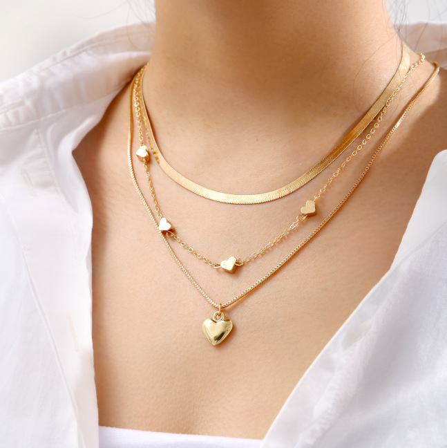Cheaper Love Necklace Female Design MultiLayer Wear Collarbone Chain