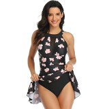 One-piece swimsuit women's hot spring plus size skirt conservative bikini swimsuit wholesale
