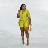 2 Piece Set Women Summer new shirt pleated short-sleeved loose fashion casual 2 Piece Outfits
