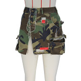 Women's Clothing Wholesale 2023 Summer Fashion Full Open Short Skirt Skirt Camouflage Patch Pack Skirt