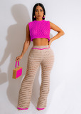 Fashion Knitted Crochet Outdoor Sports Leisure Suit For Women
