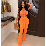 New Summer Product Strapless Strappy Pleated Sexy Fashion two piece set women clothing