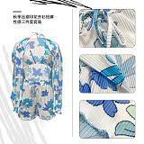 Pleated Print Cardigan Shorts Sexy Three Piece Suit