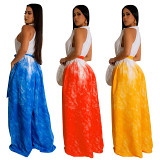 Fashionable Women'S Printed Sleeveless V-Neck Long Dress