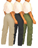 Cute Pleated Three-Dimensional Pocket Personalized Slim Cargo Pants