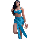 Club Sexy Chest Wrap Elastic Leather Two Piece Set