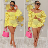 Sexy Women'S Top Candy Colored Shorts Two-Piece Set