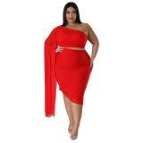Women'S Large Long Train Sleeves Sexy Two Piece Skirt Set