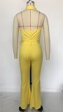 Lapel Micro Bell-Bottoms Overalls Women'S Jumpsuit With Belt