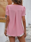 Casual V-Neck Chiffon Shirt Blossom Sleeve Temperament Top