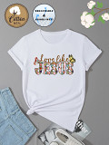 3062078 Women'S Pure Cotton T-Shirt Animal Letter Printing Short Sleeve Top