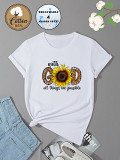 3062077 Women'S Pure Cotton T-Shirt Animal Letter Printing Short Sleeve Top
