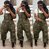 Women'S Loose Camouflage Jumpsuit Overalls