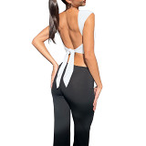 Sexy Solid Backless Sleeveless Top