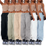 Relaxed Straight Tube Elastic Workwear Casual Pants