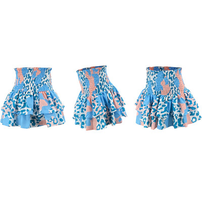 Women'S Fashion Printed Ruffled Floral Mini Skirt