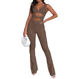 Fashion Solid Color Thin One-Piece Jumpsuit