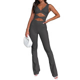 Fashion Solid Color Thin One-Piece Jumpsuit