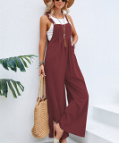Women'S Solid Color Casual Overalls