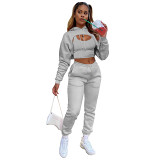 Three-Piece Fleece Drawstring Hoodie With Cotton Vest And Jogging Pants
