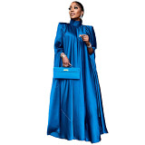 Muslim Women'S Loose Fitting Robe Satin Dress