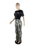 Fashion Casual Camouflage Printed Cargo Pants