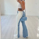 Stretch Gradient Micro Flare Sexy Denim Pants Jeans