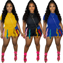 Fashion Colorful Tassel Shorts Women'S Two Piece Set