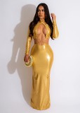 Hot Selling Sexy Gilded Neck Hanging Fashion Dress