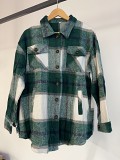 Autumn/Winter New Plaid Casual Loose Pocket Shirt Coat