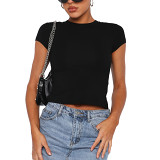 Sexy Spice Girl Navel Dress Tie Rope Hollow Backless Super Short Top Wear T-Shirt