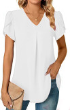 Women'S V-Neck Petal Sleeve Women'S Shirt
