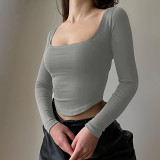 Knitted Short Long Sleeved Top For Women