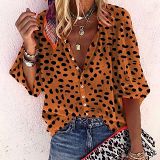 Women'S Short Sleeved Leopard Print Shirt