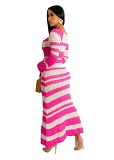 Fashionable Wool Knitted U-Neck Flare Dress