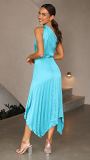 Women'S Solid Color Folding Large Swing Party Nightclub Dress