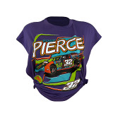 Cool Racing Print Sleeveless Side Cut-Out T-Shirt Top