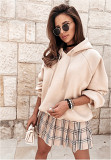Leisure Long Sleeved Loose Fitting Hooded Sweater For Women