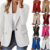 Long Sleeve Solid Color Cardigan Small Blazer