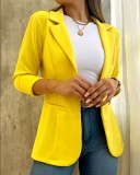Long Sleeved Suit Collar Jacket For Women