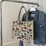 Cotton-Ramie Fabrics Large Capacity Casual Tote Bag