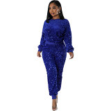 Women'S Beaded Long Sleeved Pants Autumn Two-Piece Set