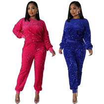 Women'S Beaded Long Sleeved Pants Autumn Two-Piece Set