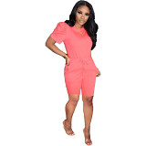 Women'S Casual Short Sleeved Shorts Two-Piece Set