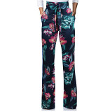 Leisure Wide Leg Pants With High Waist Printed Pants For Women
