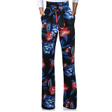 Leisure Wide Leg Pants With High Waist Printed Pants For Women