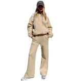 Casual Hooded Sportswear Loose Jogging Pants Two-Piece Set
