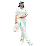 Women'S Casual Knitted Wide-Leg Pants Suit